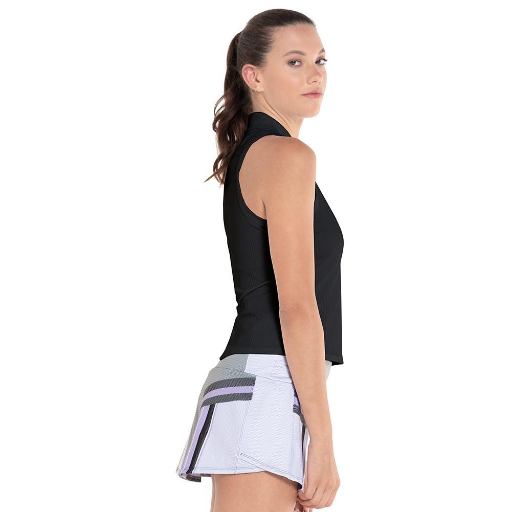Women's Sleeveless Rib Tennis Polo Black Apparel K-Swiss