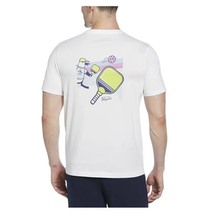Men`s Trademark Pickleball Back Graphic Tee Bright White Apparel Penguin