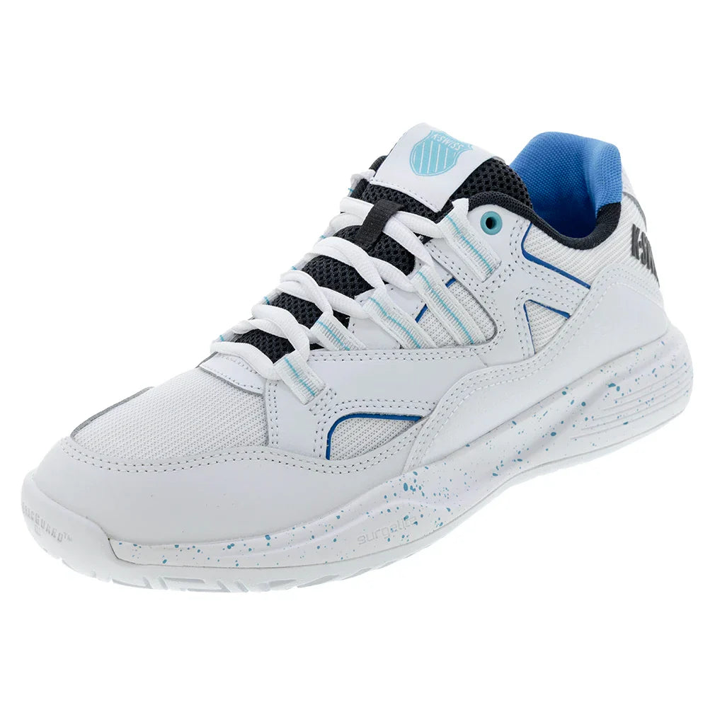 Men`s Tura Team Pickleball Shoes White and Brilliant Blue Footwear K-Swiss