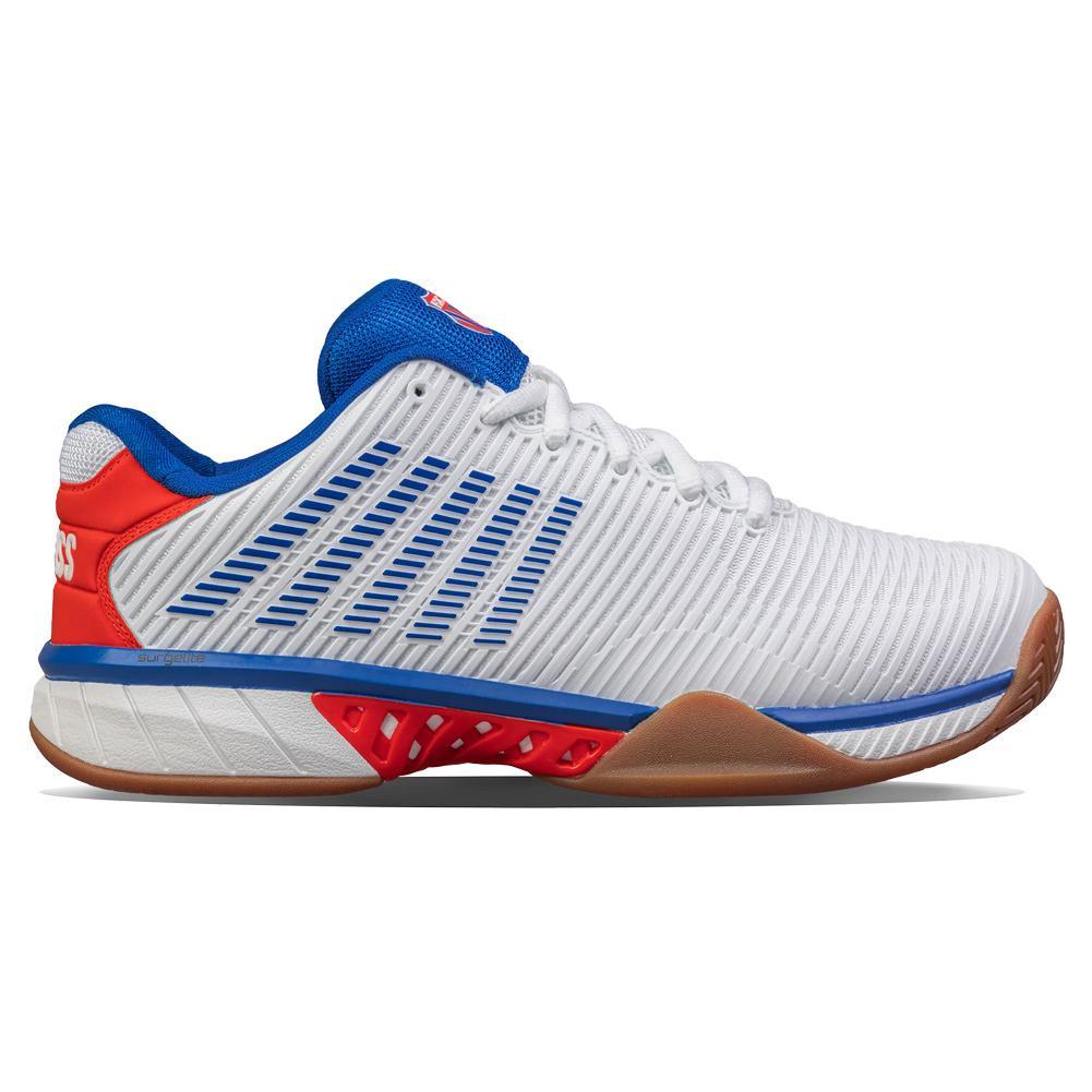 Men's Hypercourt Express 2 Indoor Pickleball Shoes White and Red Tennis Express