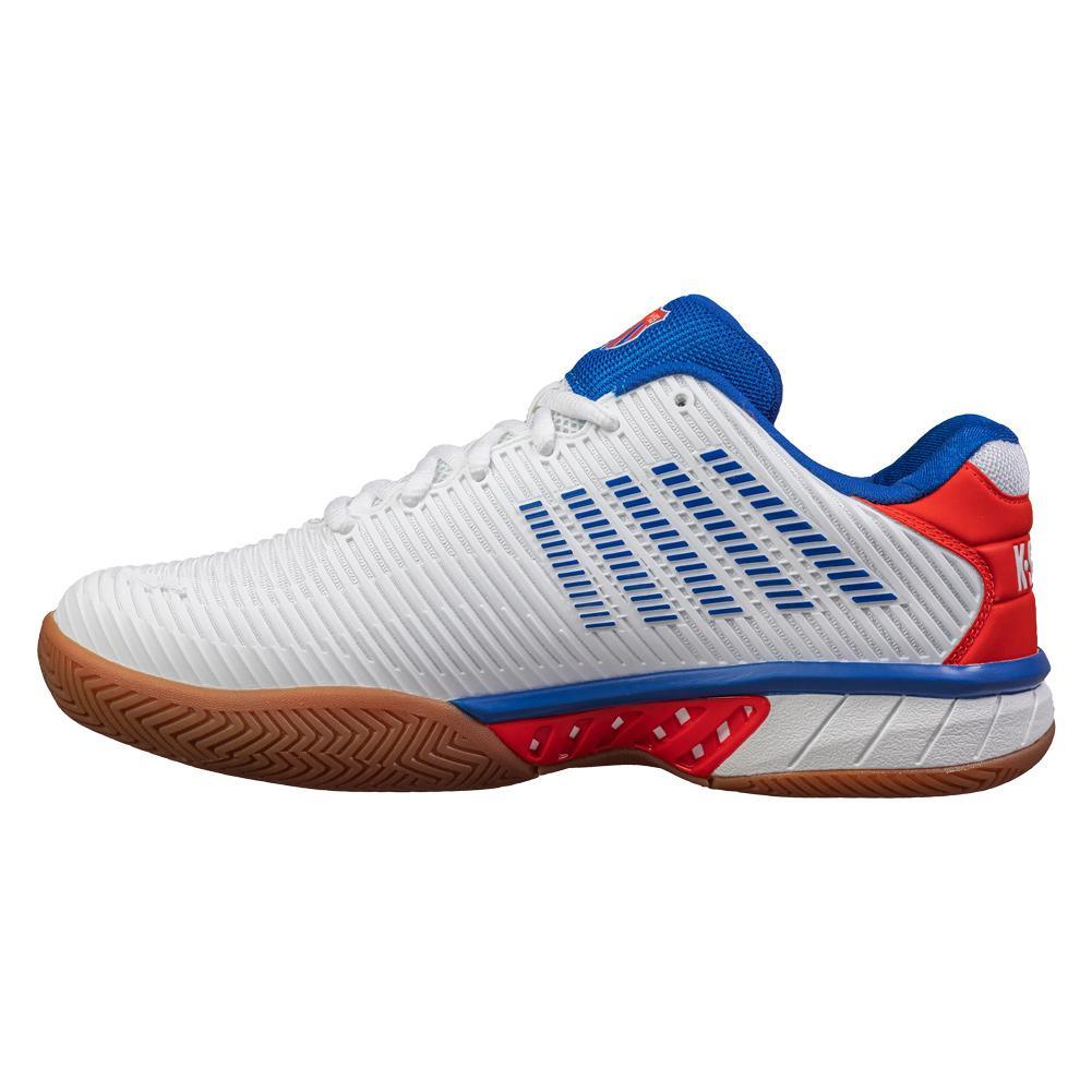 Men's Hypercourt Express 2 Indoor Pickleball Shoes White and Red Tennis Express