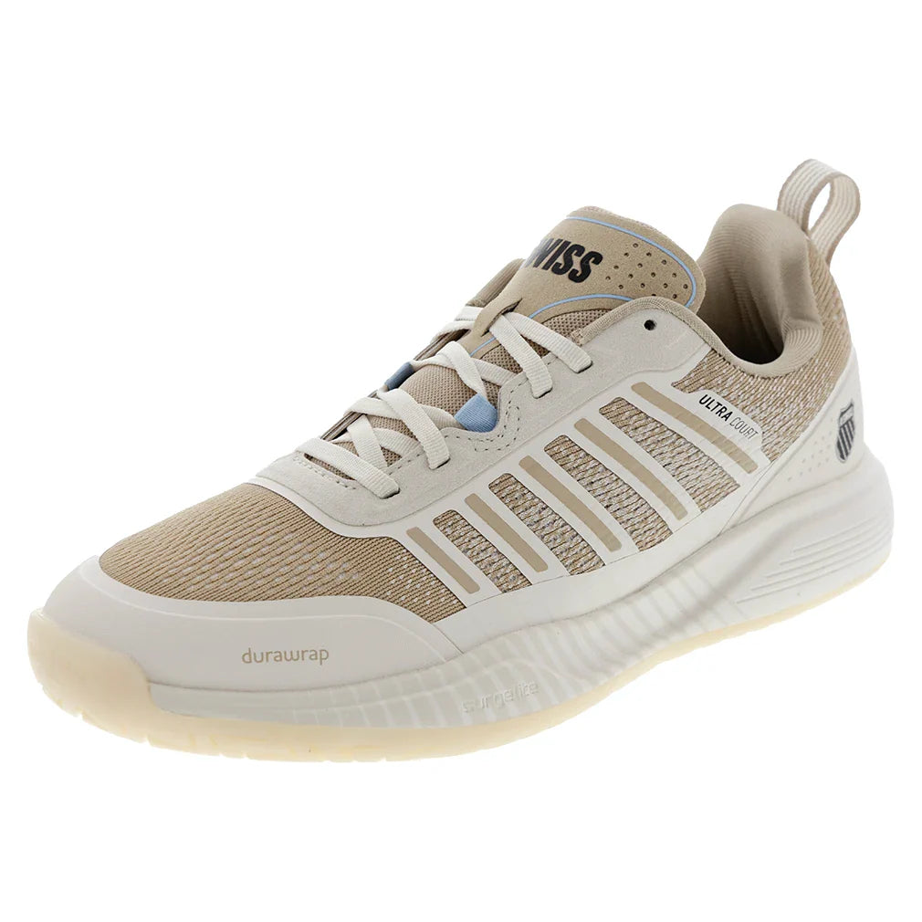 Men`s Ultra Court Pickleball Shoes Jet Stream and Irish Cream Footwear K-Swiss
