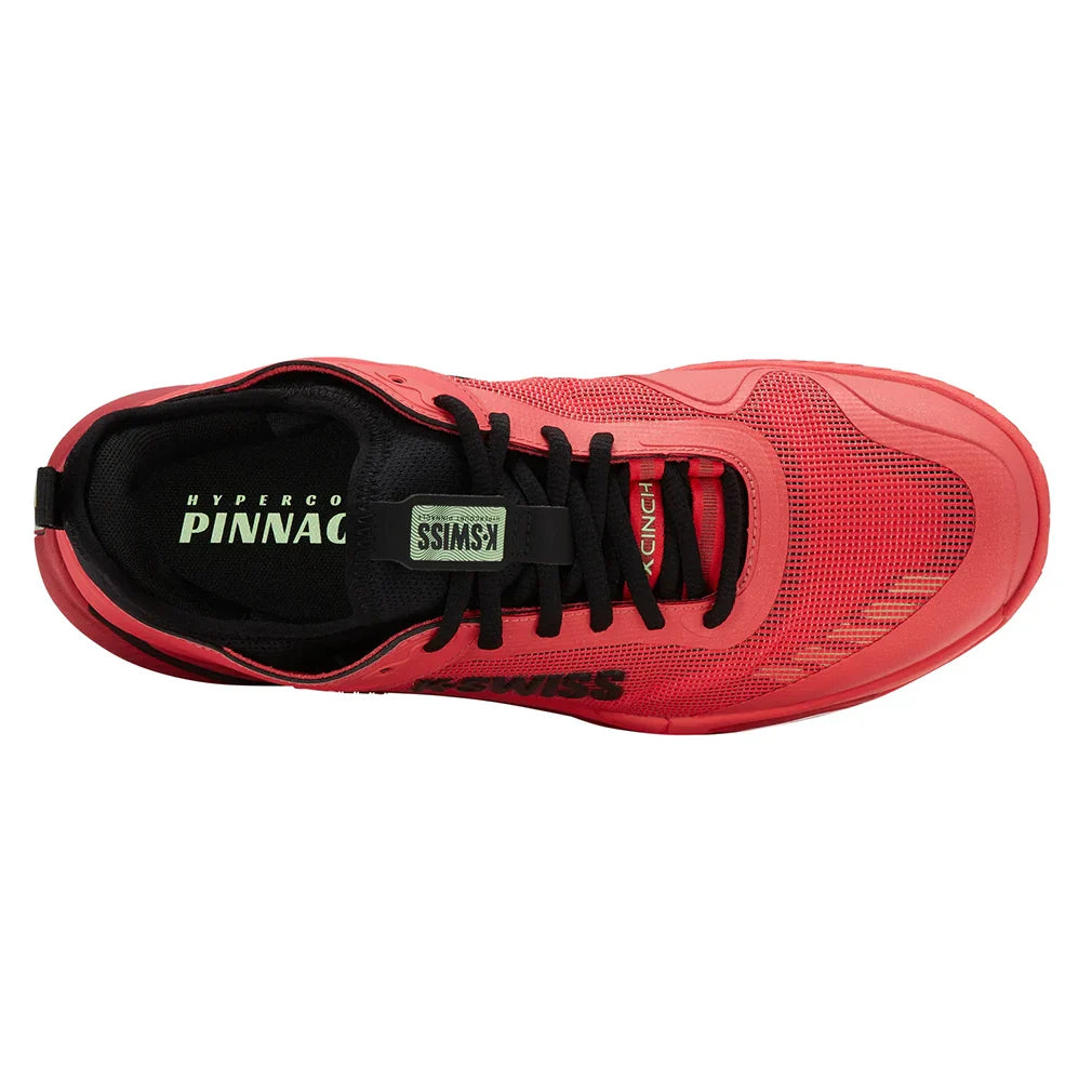 Men`s Hypercourt Pinnacle Tennis Shoes Neon Lava and Black Footwear K-Swiss