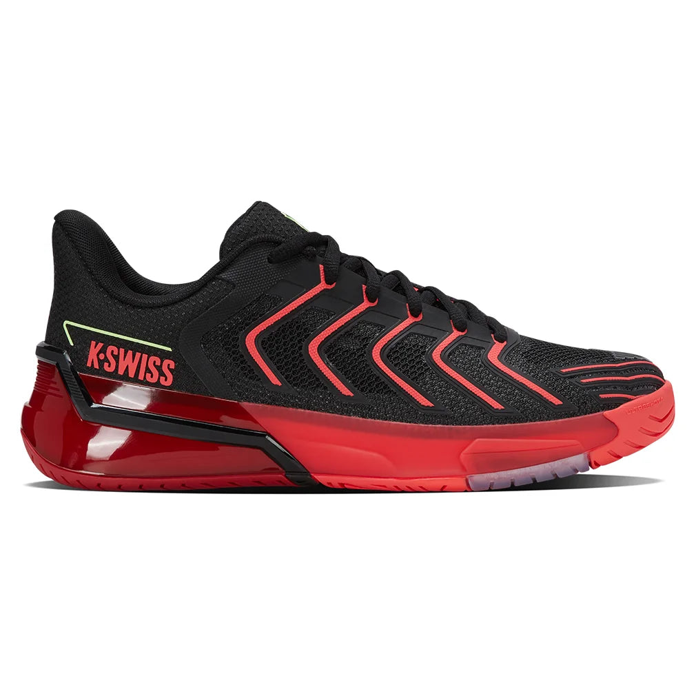 Men`s Ultrashot 4 Tennis Shoes Black and Neon Lava Footwear K-Swiss