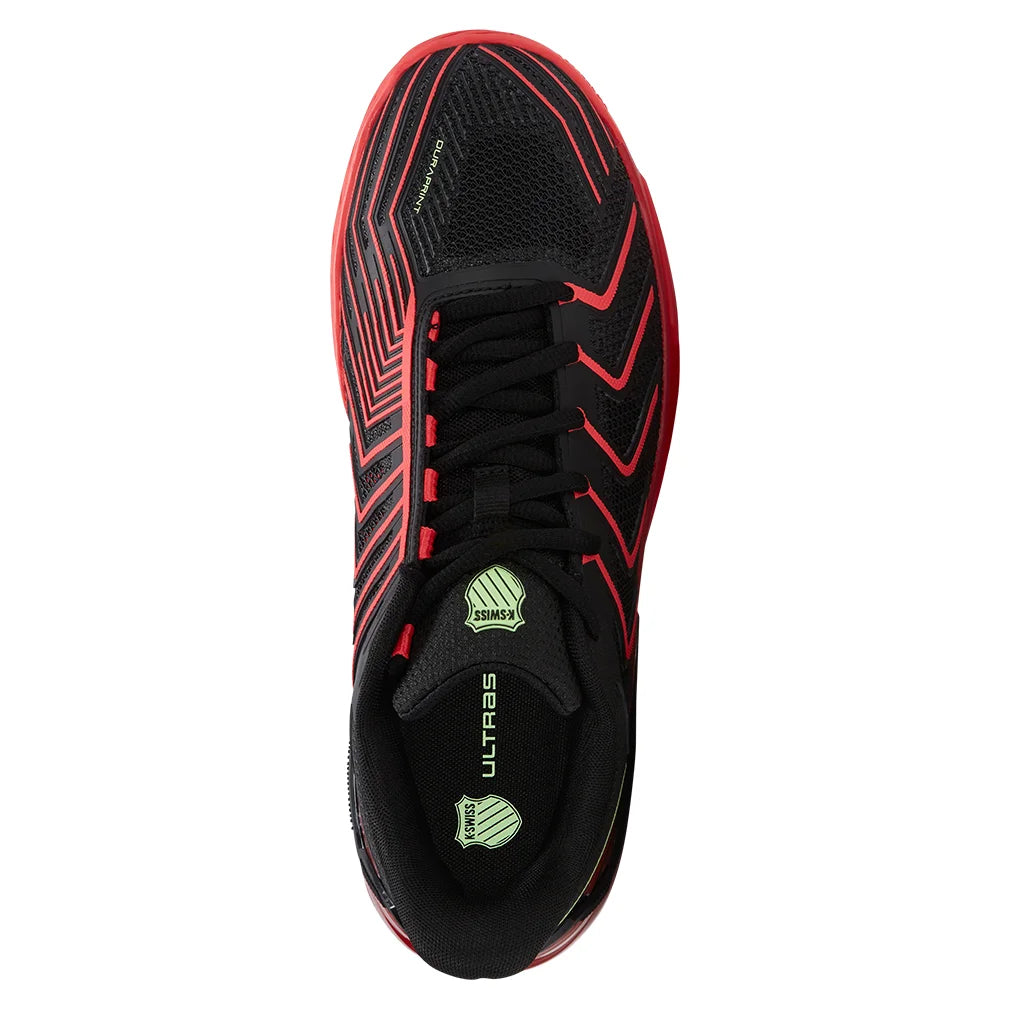Men`s Ultrashot 4 Tennis Shoes Black and Neon Lava Footwear K-Swiss