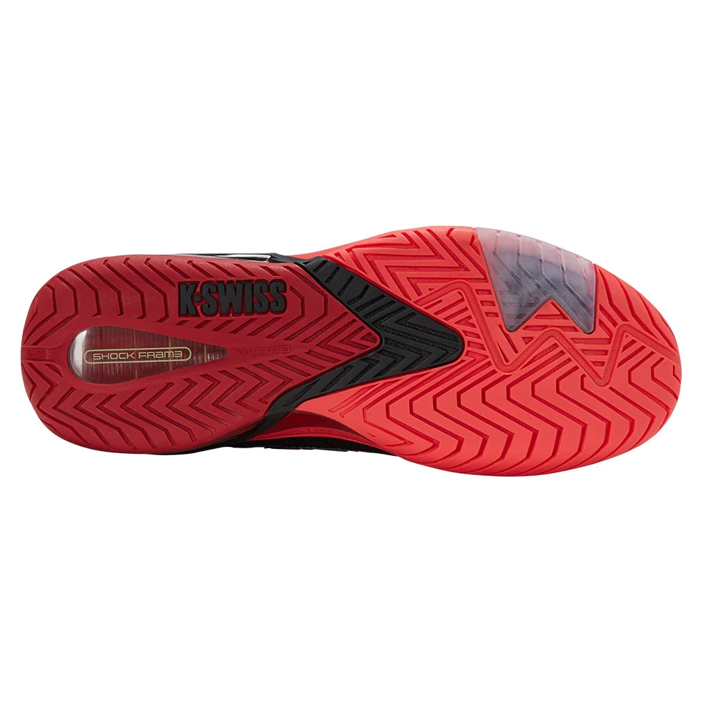 Men`s Ultrashot 4 Tennis Shoes Black and Neon Lava Footwear K-Swiss