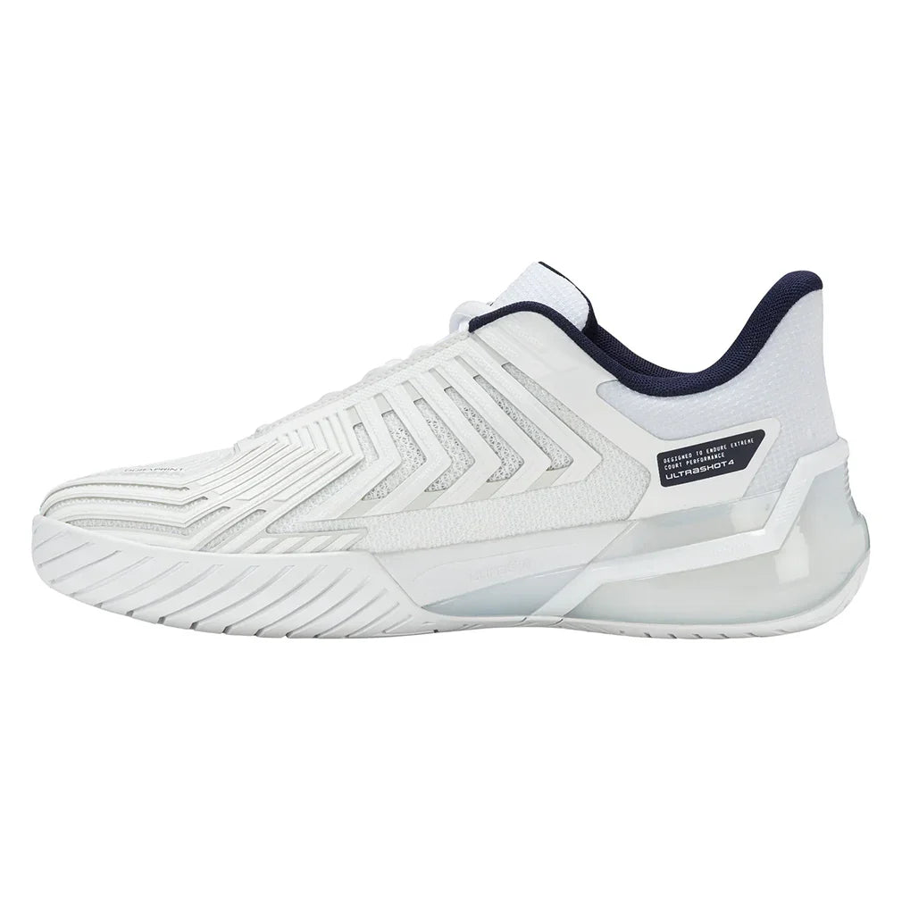 Men`s Ultrashot 4 Tennis Shoes White and Peacoat Footwear K-Swiss