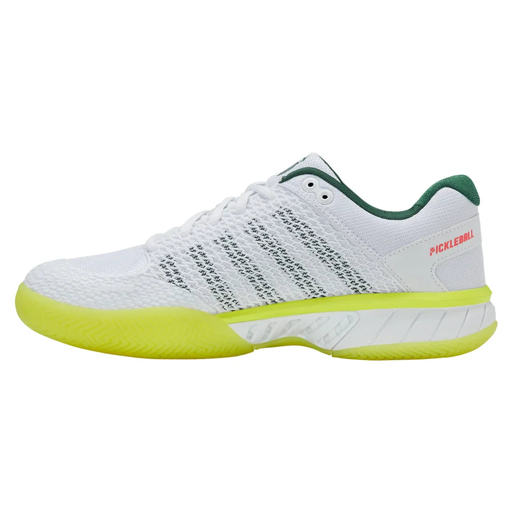 Men`s Express Light Pickleball Shoes White and Neon Lime Footwear K-Swiss