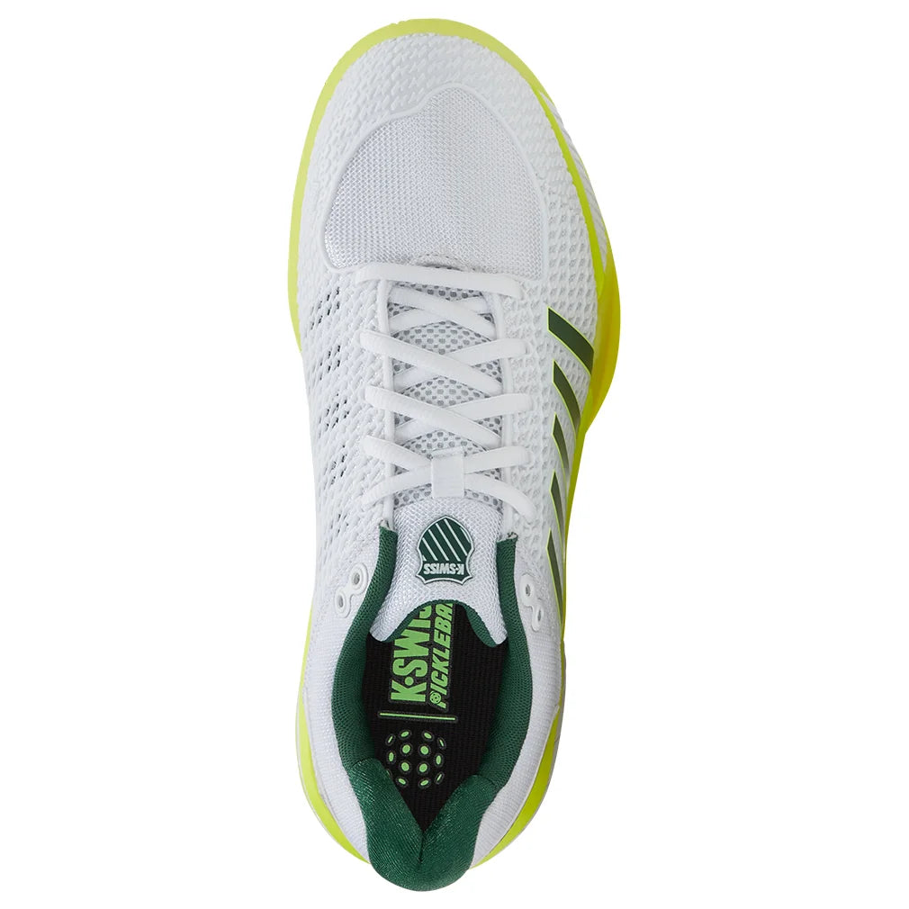 Men`s Express Light Pickleball Shoes White and Neon Lime Footwear K-Swiss