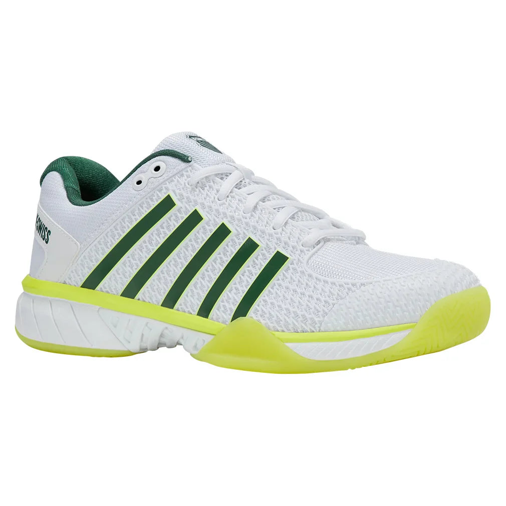 Men`s Express Light Pickleball Shoes White and Neon Lime Footwear K-Swiss