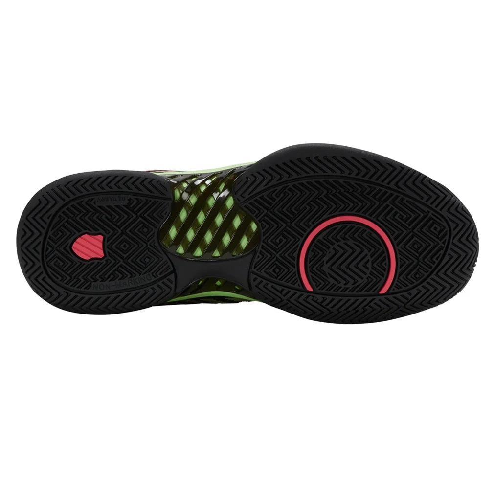 Men`s Hypercourt Express 2 Tennis Shoes Black and Soft Neon Green Tennis Express