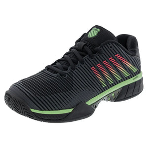 Men`s Hypercourt Express 2 Tennis Shoes Black and Soft Neon Green Tennis Express