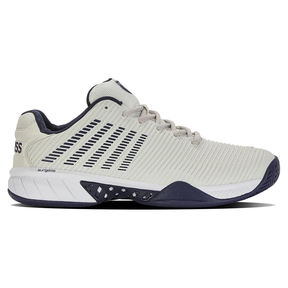 Men's Hypercourt Express 2 Tennis Shoes Vaporous Gray and White Peacoat Footwear K-Swiss