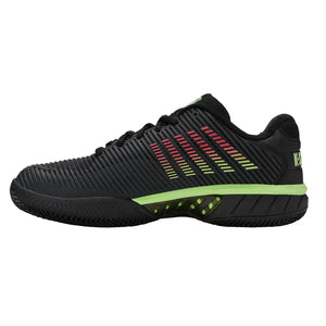 Men`s Hypercourt Express 2 Clay Tennis Shoes Black and Soft Neon Green Footwear K-swiss