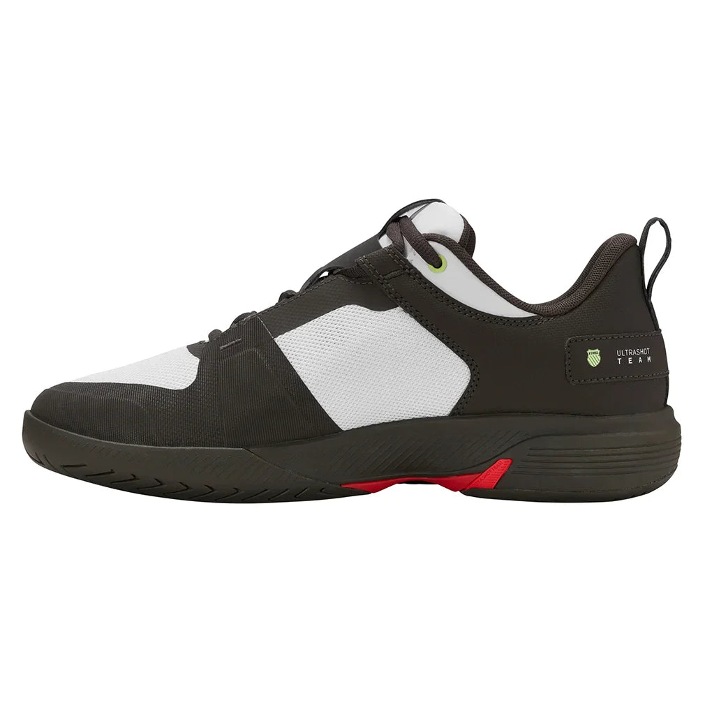 Men`s Ultrashot Team Tennis Shoes Black and White Footwear K-Swiss