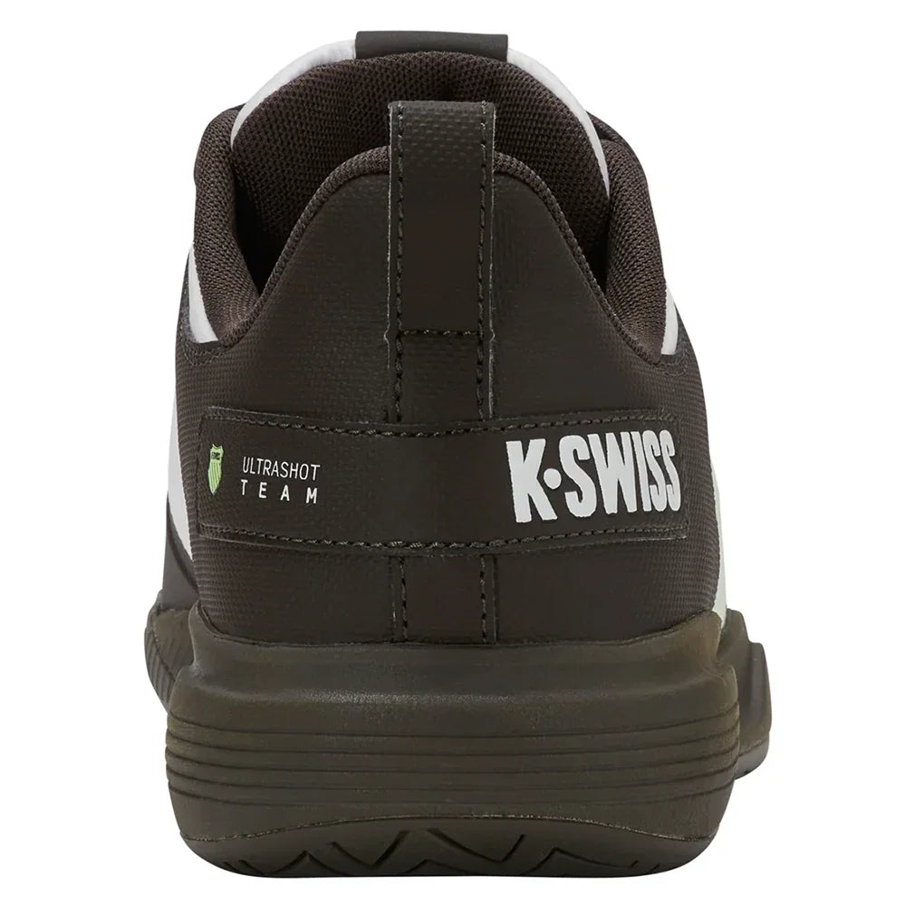 Men`s Ultrashot Team Tennis Shoes Black and White Footwear K-Swiss