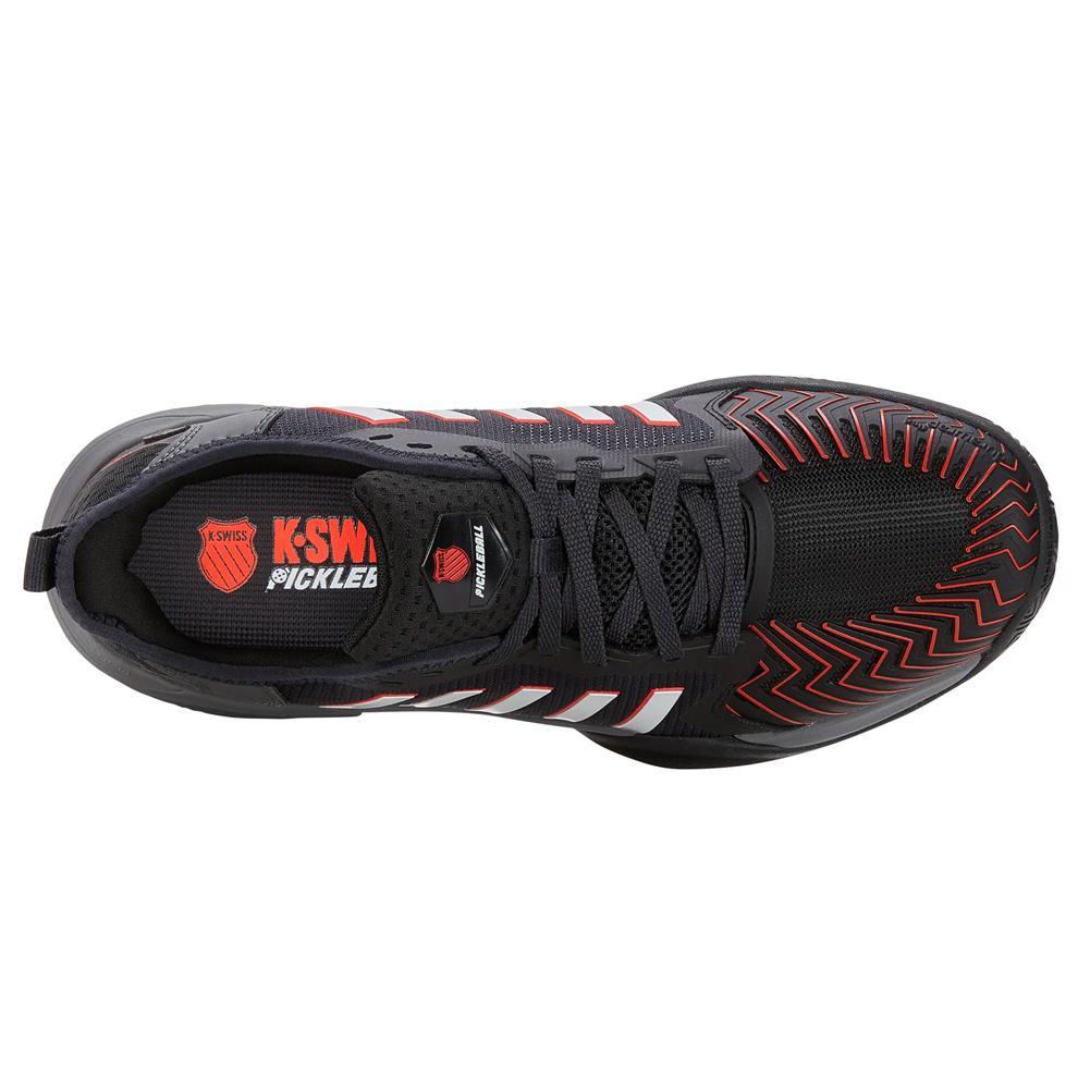 Men's Pickleball Supreme Shoes Jet Black and Steel Gray Footwear K-Swiss