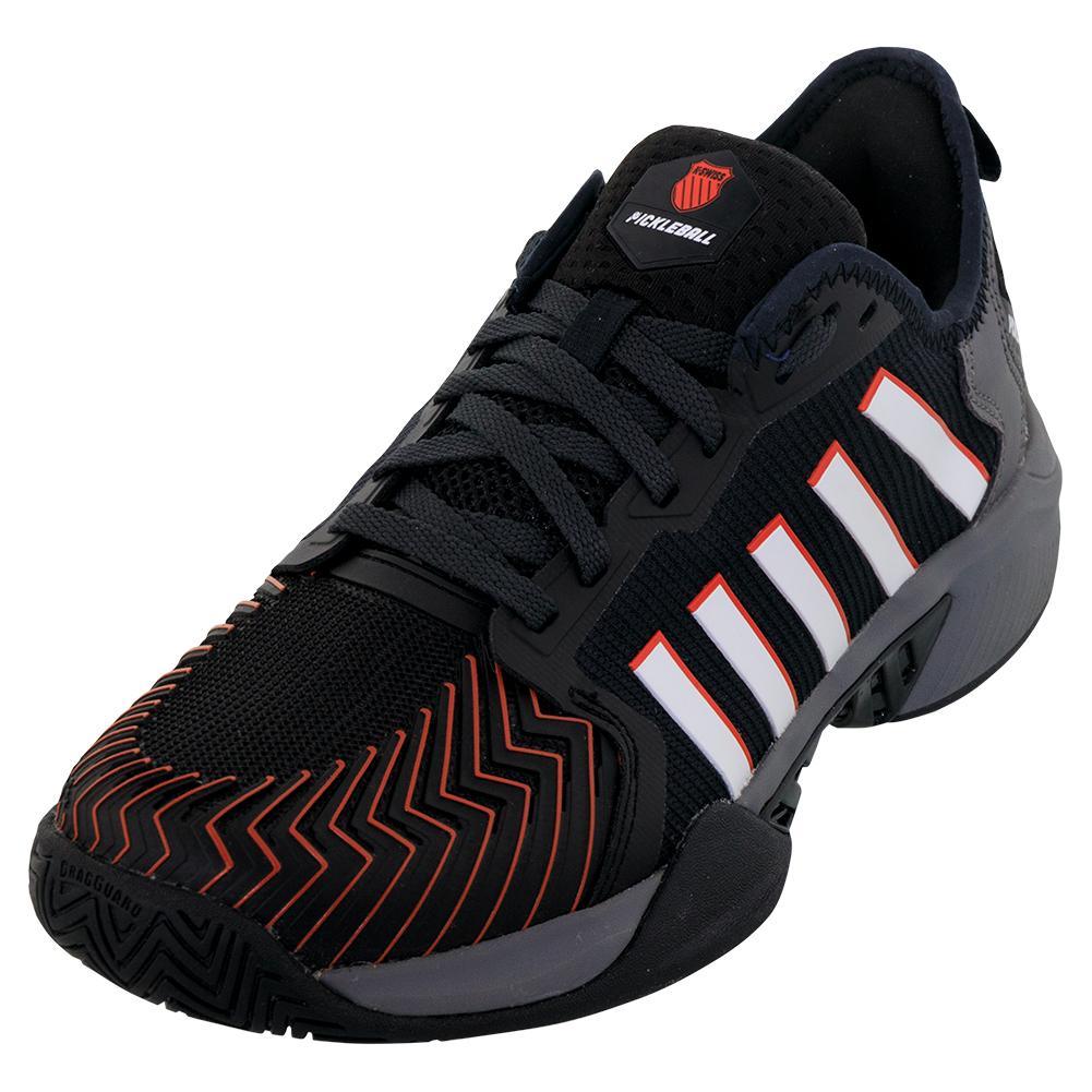 Men's Pickleball Supreme Shoes Jet Black and Steel Gray Footwear K-Swiss