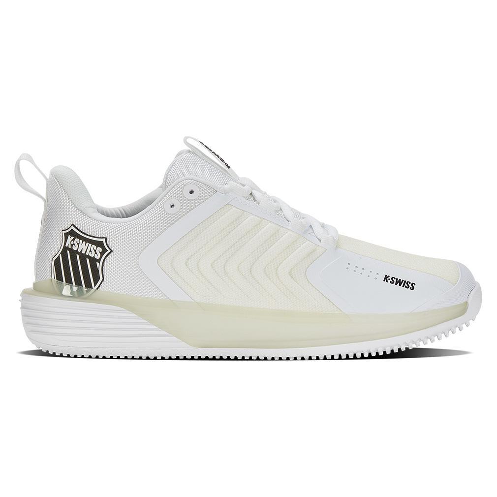 Men's Ultrashot 3 Grass Tennis Shoes White and Black Footwear K-Swiss