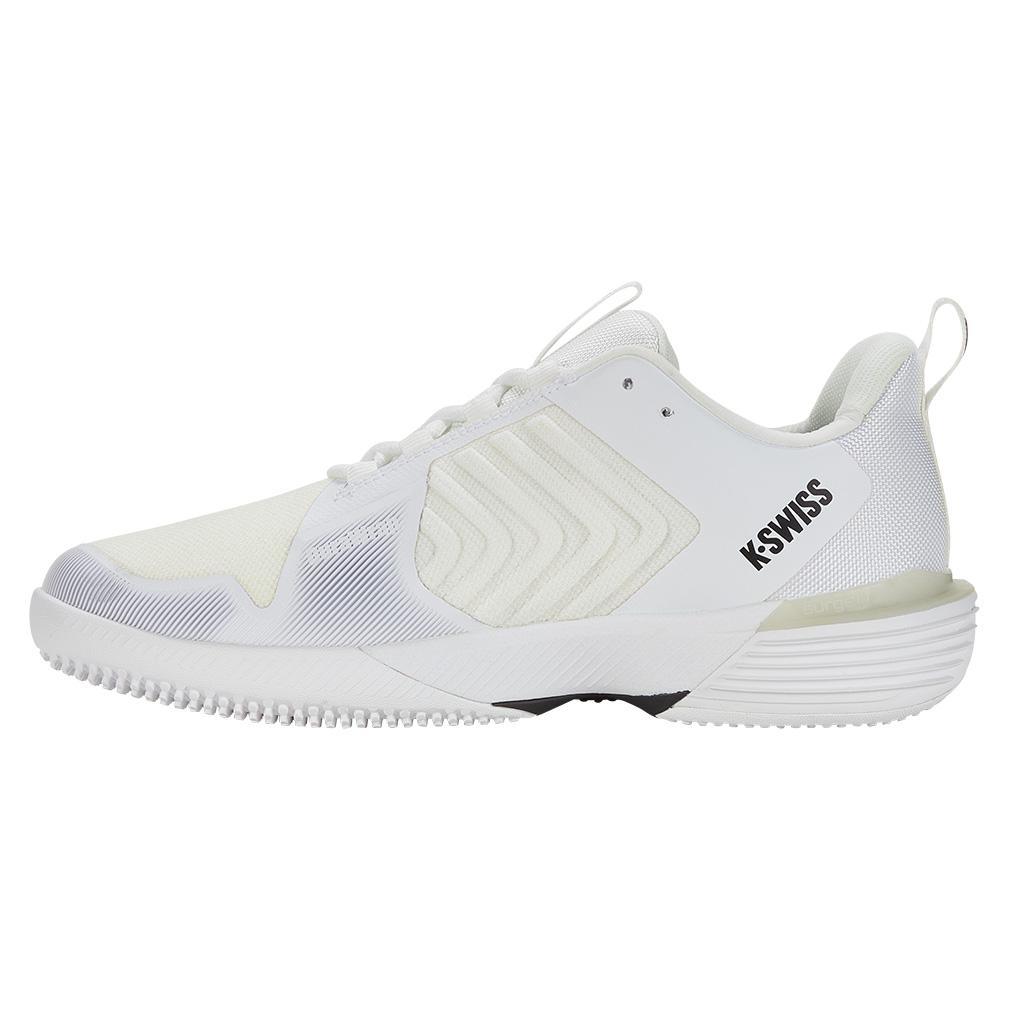 Men's Ultrashot 3 Grass Tennis Shoes White and Black Footwear K-Swiss