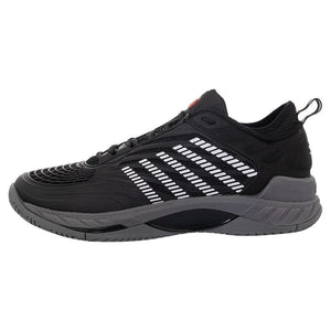 Men's Hypercourt Supreme 2 Tennis Shoes Black and Steel Gray Footwear K-Swiss