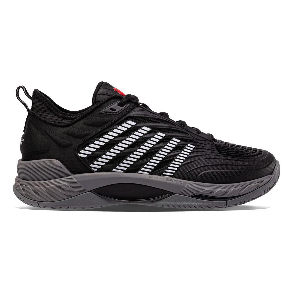 Men's Hypercourt Supreme 2 Tennis Shoes Black and Steel Gray Footwear K-Swiss