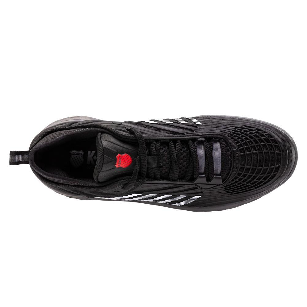 Men's Hypercourt Supreme 2 Tennis Shoes Black and Steel Gray Footwear K-Swiss
