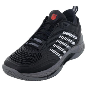 Men's Hypercourt Supreme 2 Tennis Shoes Black and Steel Gray Footwear K-Swiss