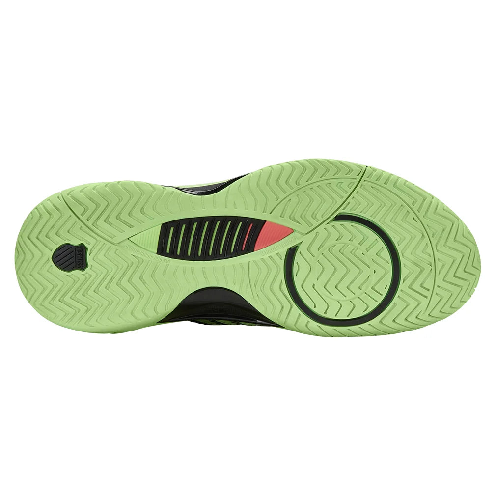 Men`s Hypercourt Supreme 2 Tennis Shoes Soft Neon Green and Black Footwear K-Swiss