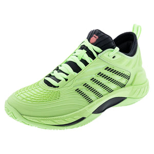 Men`s Hypercourt Supreme 2 Tennis Shoes Soft Neon Green and Black Footwear K-Swiss