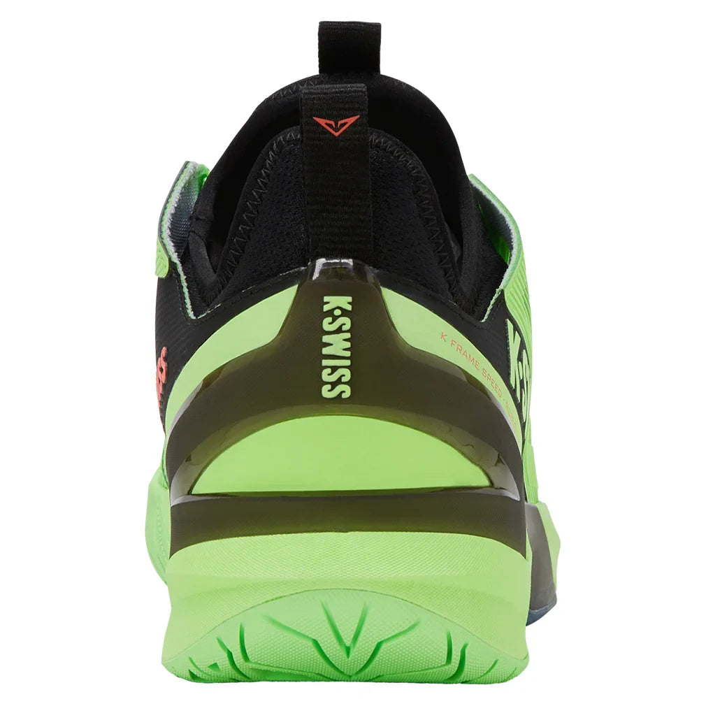 Men`s K-Frame Speed Rublo Tennis Shoes Soft Neon Green and Black Footwear K-Swiss