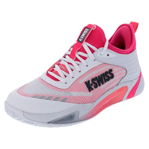 Men`s Hypercourt Pinnacle Tennis Shoes White and Pink Footwear K-Swiss