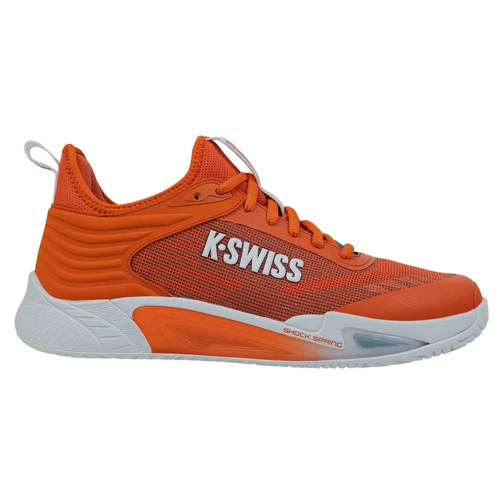 Men`s Hypercourt Pinnacle Tennis Shoes Orange and White Footwear K-Swiss