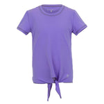 Girls' UV Colors Short Sleeve Tie Tennis Top Amethyst Apparel Sofibella