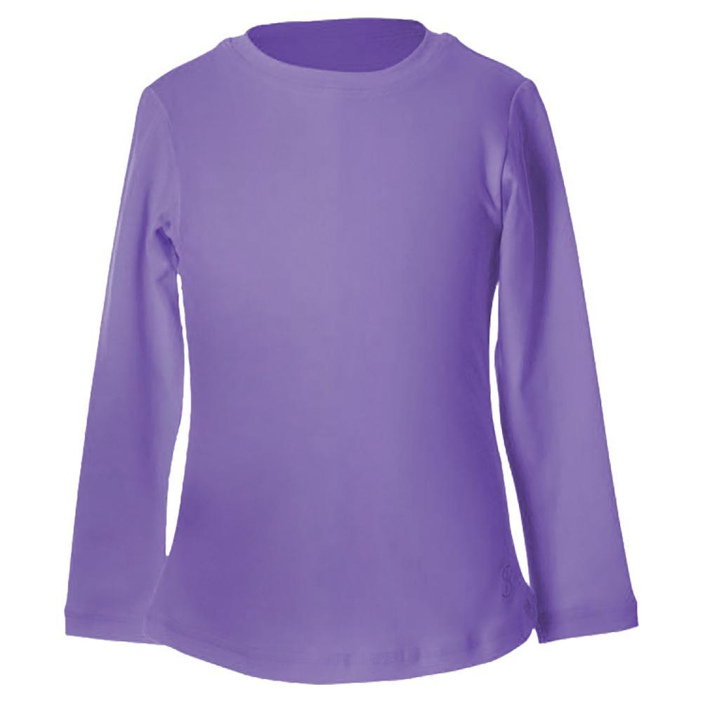 Girls' UV Colors Long Sleeve Tennis Top Amethyst Apparel Sofibella