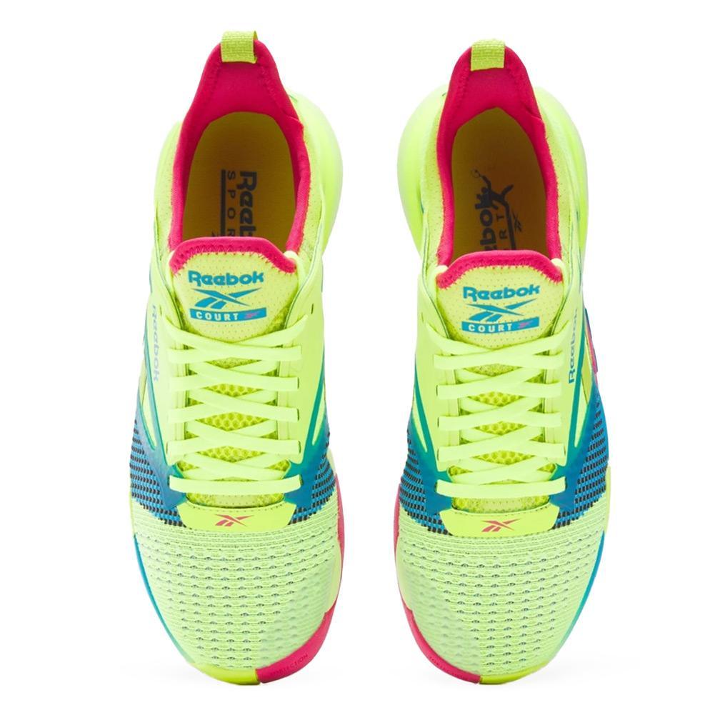 Unisex Nano Court Shoes Digital Lime and Aqua Footwear Reebok