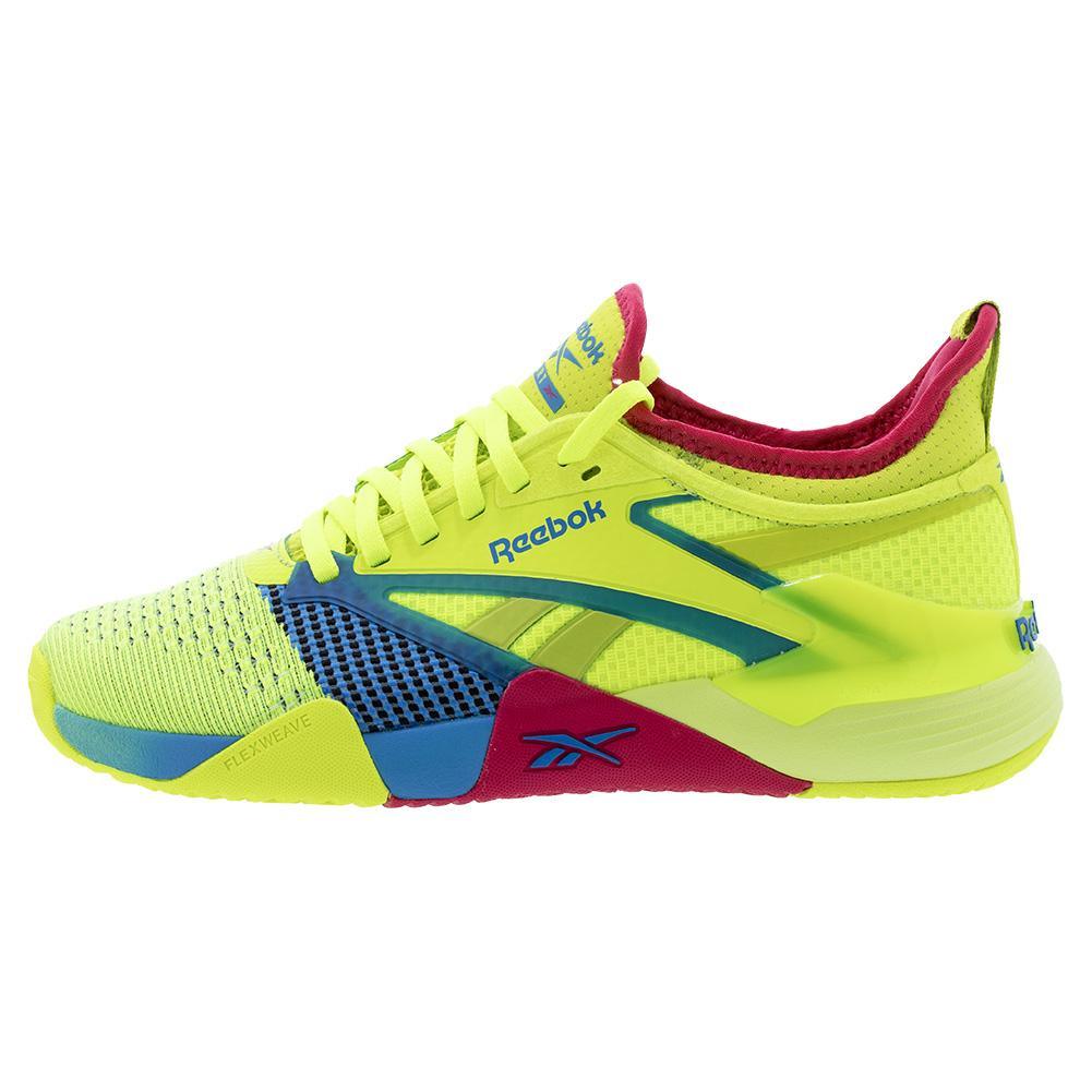 Unisex Nano Court Shoes Digital Lime and Aqua Footwear Reebok
