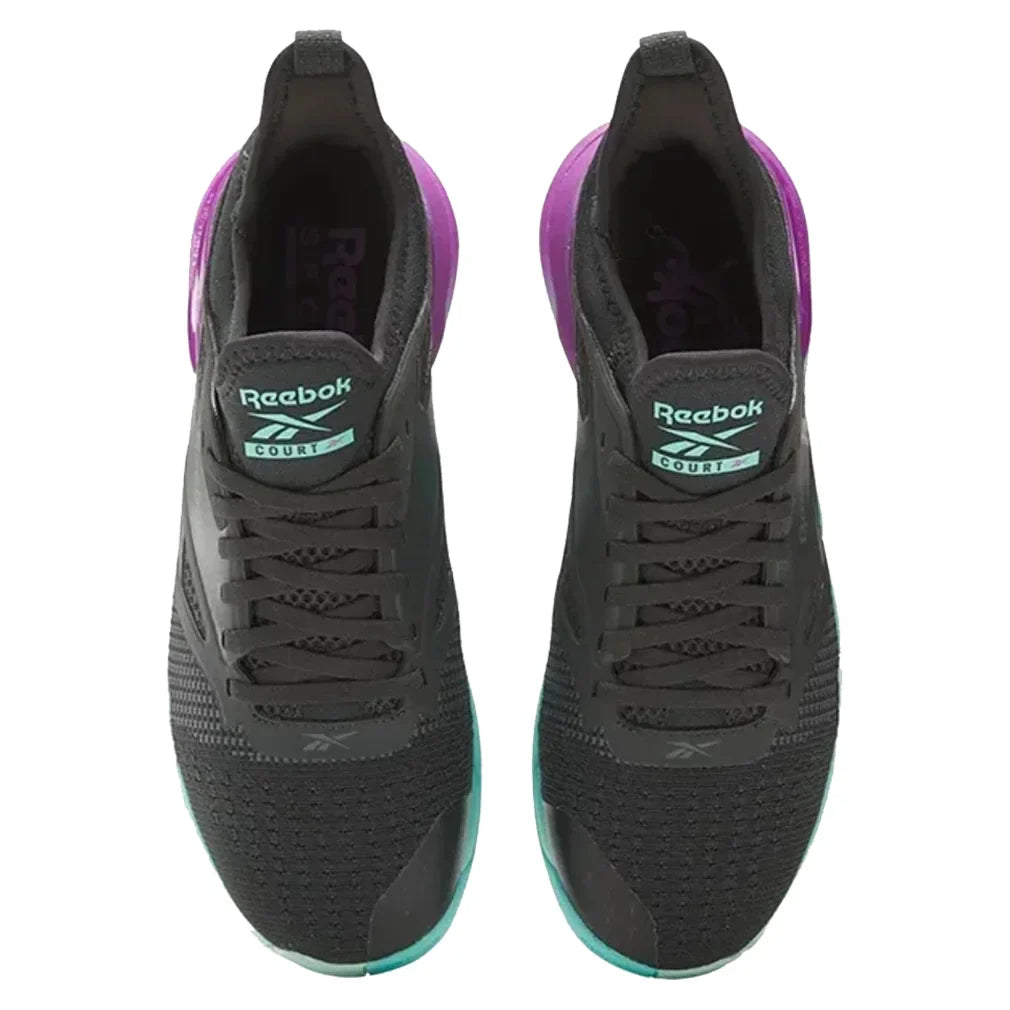 Unisex Nano Court Training Shoes Purple Rave and AI Aqua Footwear Reebok
