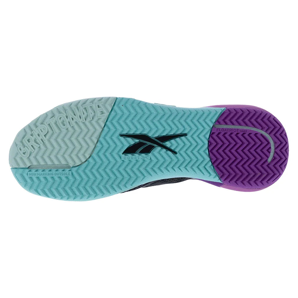 Unisex Nano Court Training Shoes Purple Rave and AI Aqua Footwear Reebok
