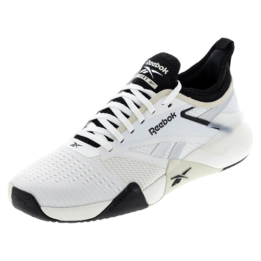 Unisex Nano Court Training Shoes White and Black Footwear Reebok