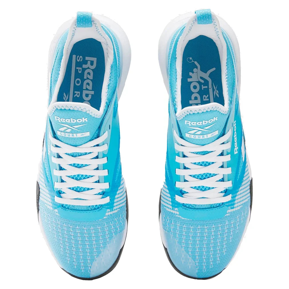 Unisex Nano Court Training Shoes Future Cyan and White Footwear Reebok