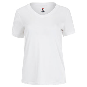 Women`s V-Neck Short Sleeve Pickleball Top Apparel Fila