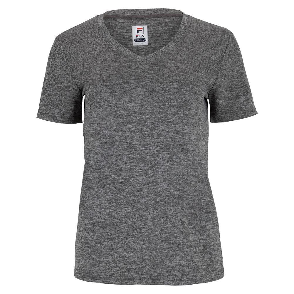 Women`s V-Neck Short Sleeve Pickleball Top Apparel Fila