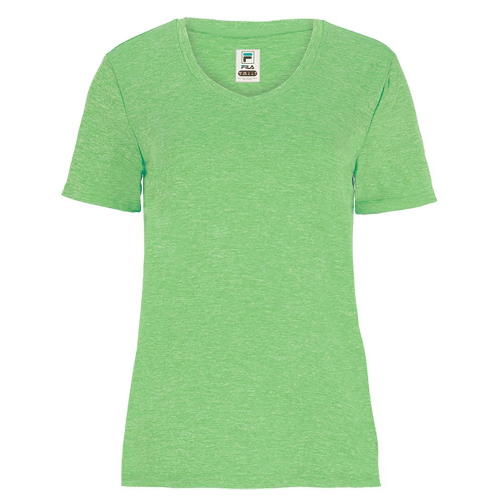 Women`s V-Neck Short Sleeve Pickleball Top Apparel Fila