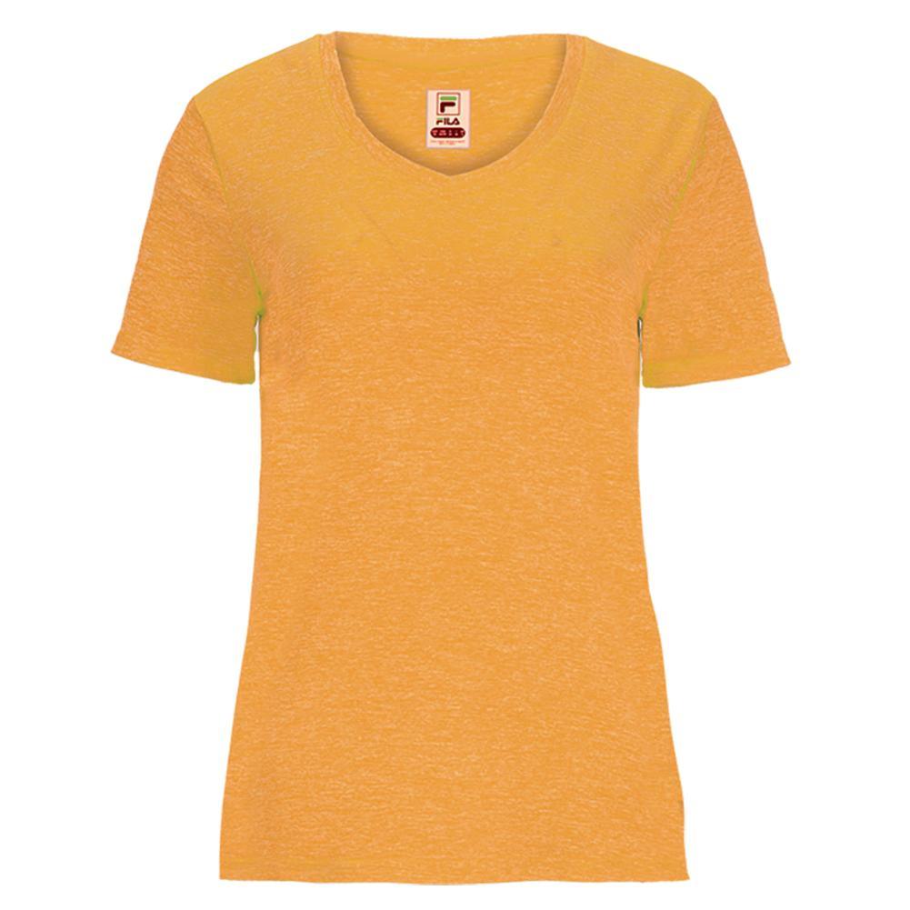Women`s V-Neck Short Sleeve Pickleball Top Apparel Fila
