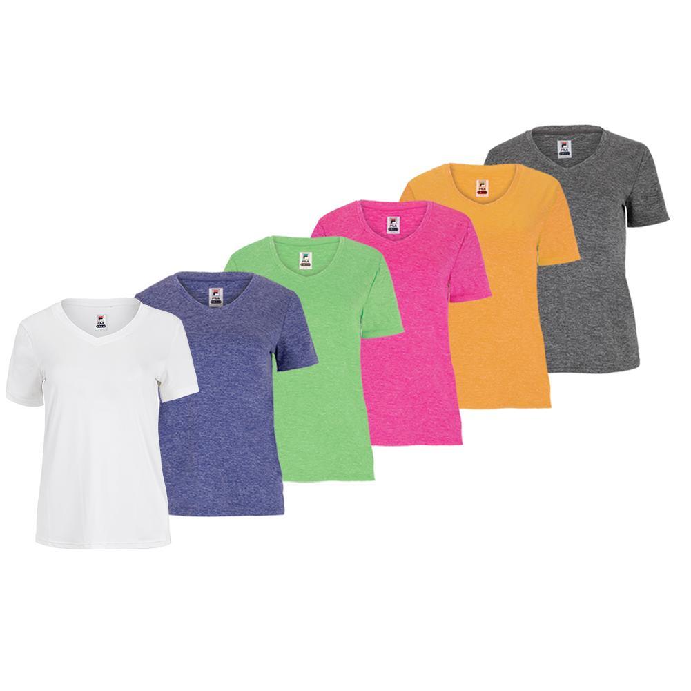 Women`s V-Neck Short Sleeve Pickleball Top Apparel Fila