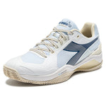 Men`s Blueshield Torneo 3 Clay Tennis Shoes Whisper White and Ensign Blue Footwear Diadora