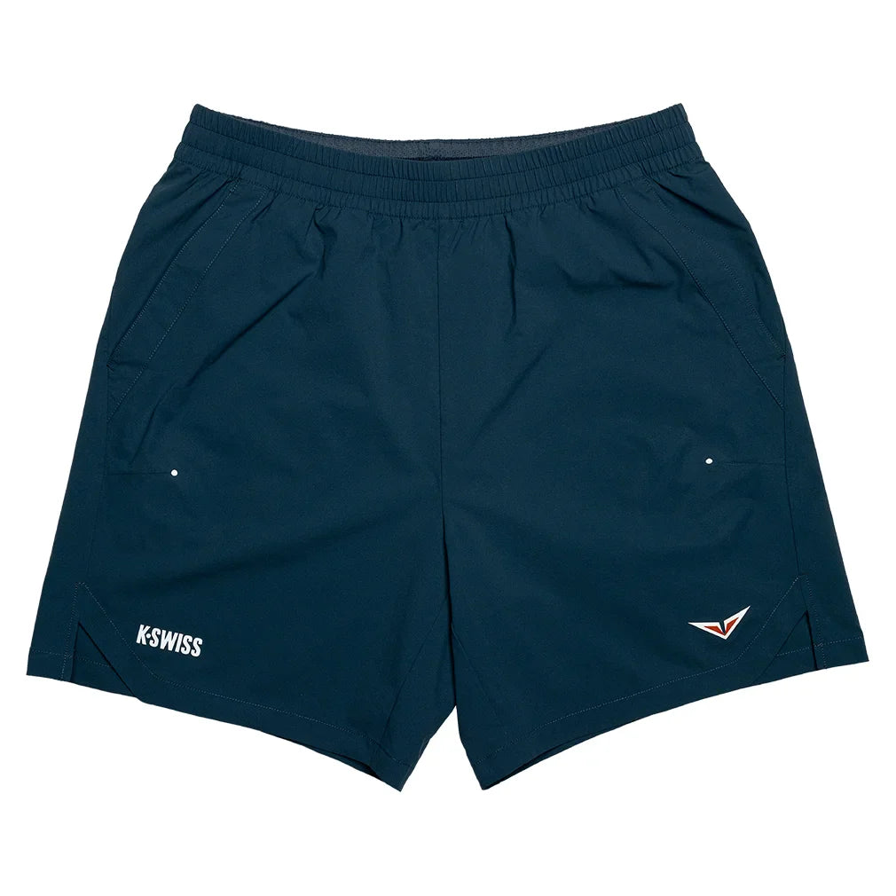 Men`s Rublev Miami 7 Inch Tennis Short Stargazer and Orange Logo Apparel K-Swiss