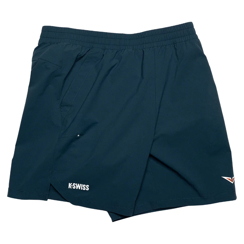 Men`s Rublev Miami 7 Inch Tennis Short Stargazer and Orange Logo Apparel K-Swiss