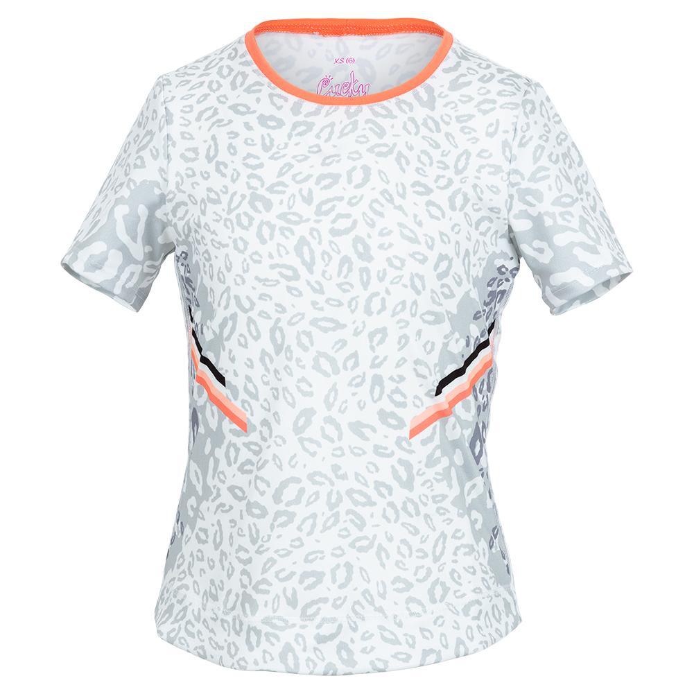 Girls' Cool Cat Short Sleeve Tennis Top Orange Glow Apparel Lucky In Love